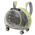 Portable Breathable Transparent Rolling Pet Travel Backpack