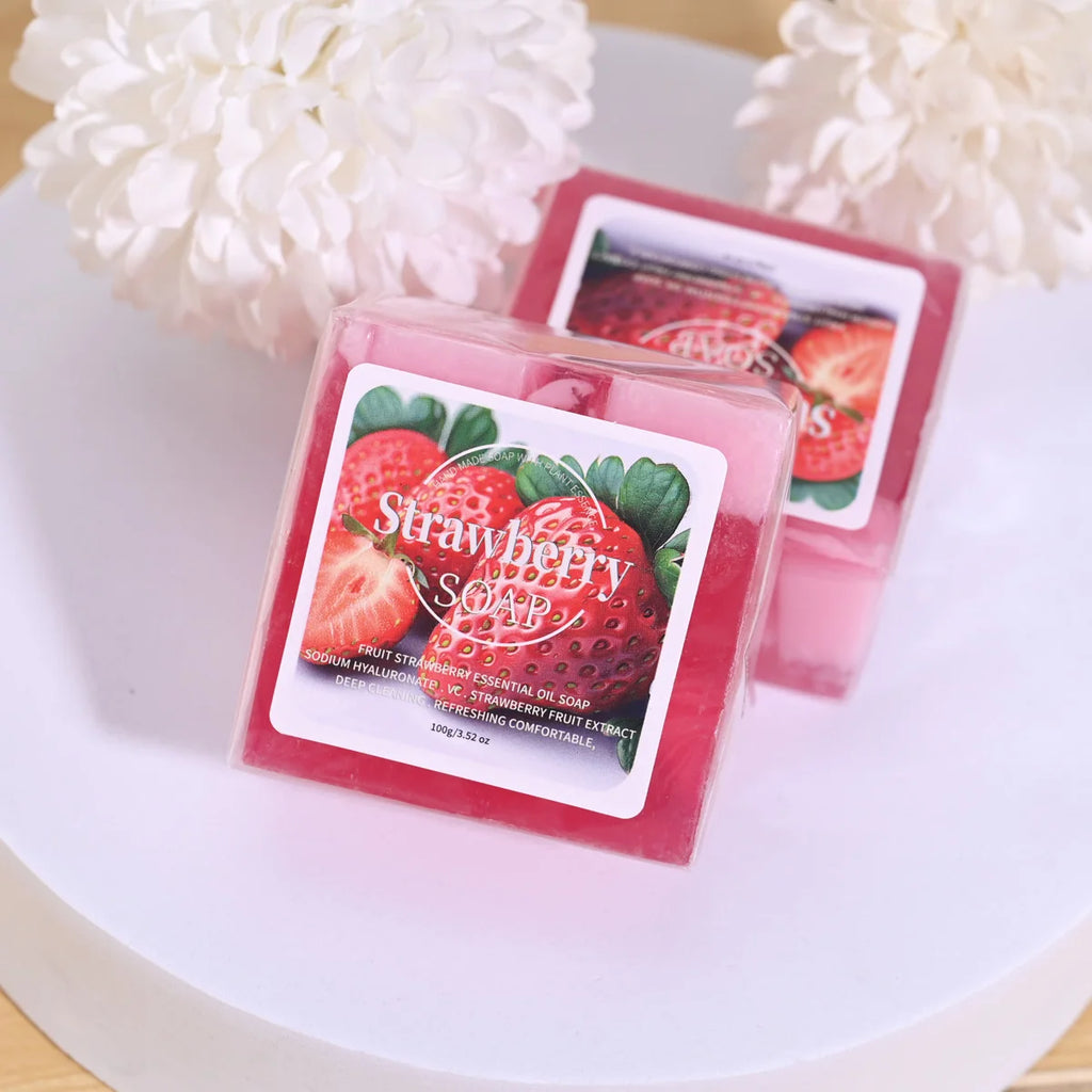 Strawberry Plant Essential Oil Handmade Bath Soap 3.5 oz
