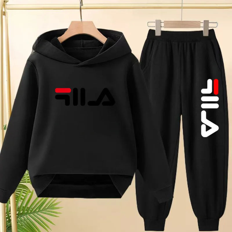 Kids' Pullover Hoodie Sweatshirt Pants Two-Piece Set
