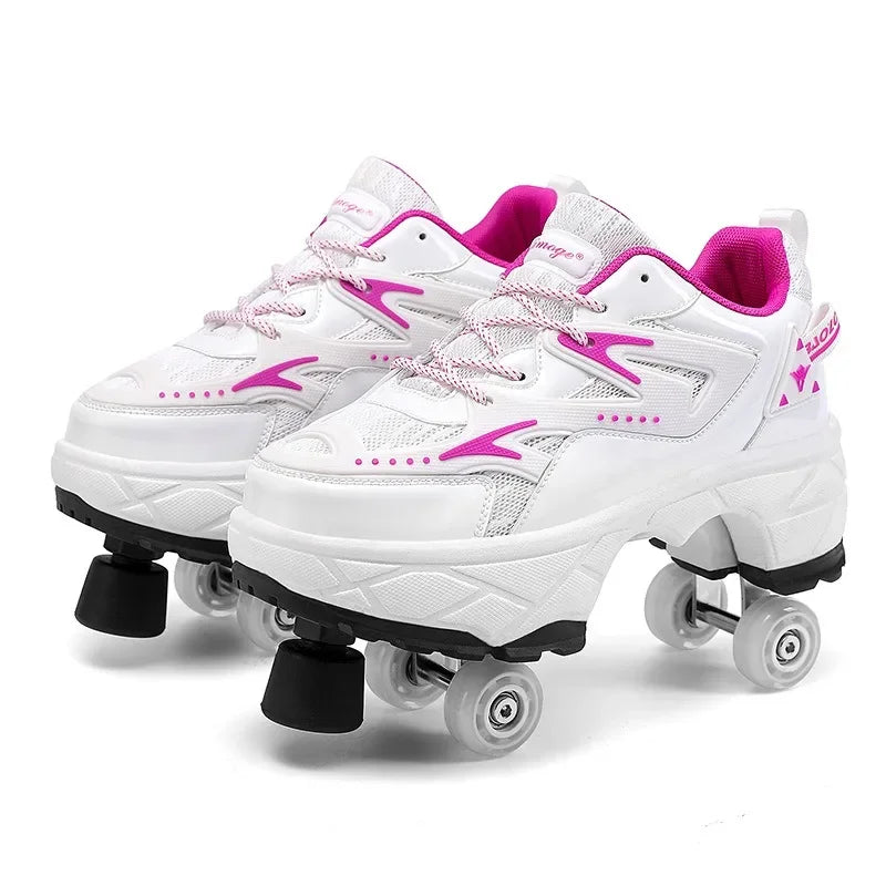 Kids' Breathable Mesh Four-Wheel Roller Skate Sneakers SY119