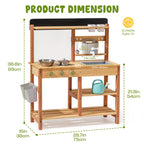 Kids Wooden Outdoor Mud Pretend Play Kitchen Toy Set WHXXX