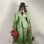 Men's Tailored Three-Piece Blazer Vest and Pants Suit
