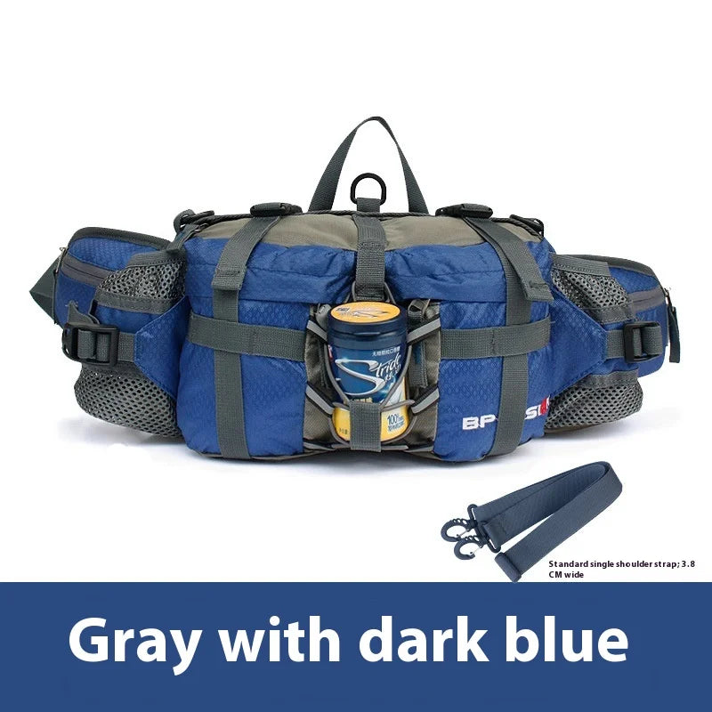 Waterproof Hiking Waist Bag with Reflective Strip and 1.3-Gallon Capacity