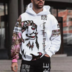 Men's Casual Animal Print Pullover Hooded Sweatshirt