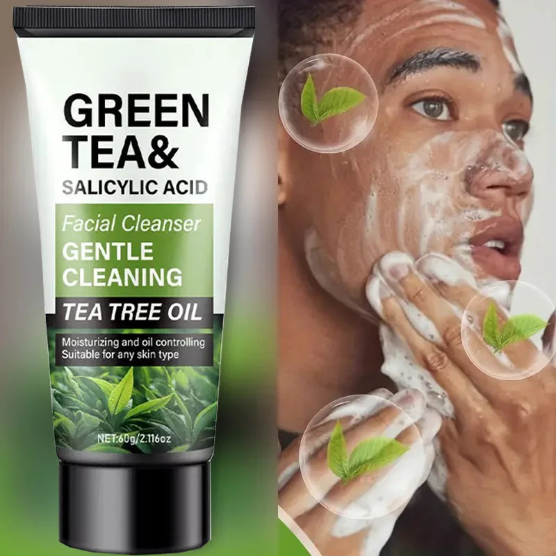 Men's Green Tea & Salicylic Acid Deep Cleansing Face Wash 2.1 oz