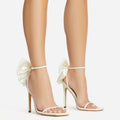 Women's Butterfly Knot Square Toe Thin Heel Sandals