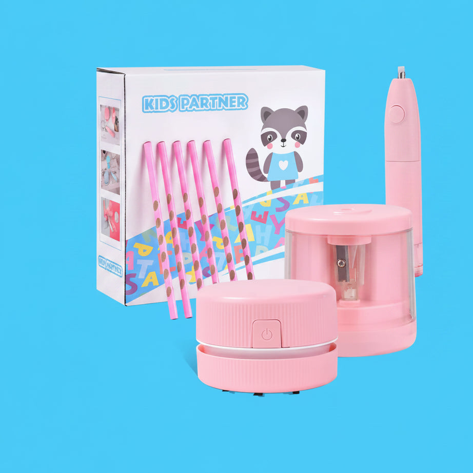 Kids' Electric Pencil Sharpener and Electronic Stationery Cleaner Kit WM819