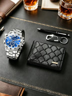 CMK Men's Quartz Watch 4-Piece Gift Set with Wallet