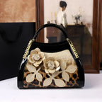 Women's Rhinestone Floral Dumpling Tote Bag