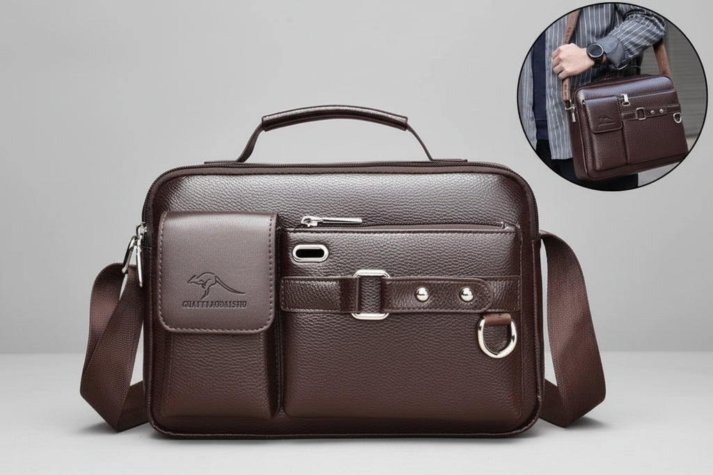 Men's Waterproof Retro Large Capacity Laptop Messenger Bag 88155