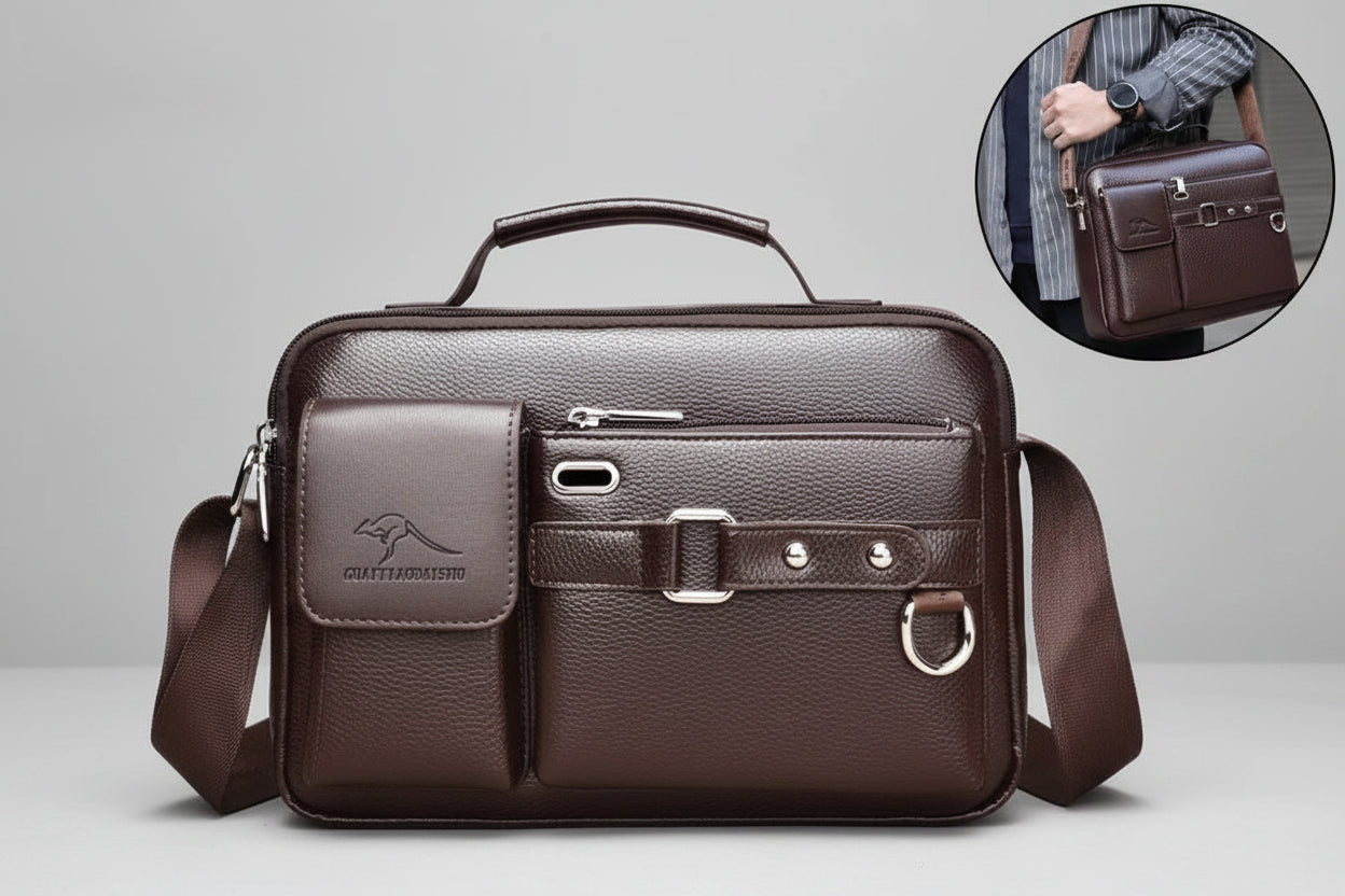 Men's Waterproof Retro Large Capacity Laptop Messenger Bag 88155