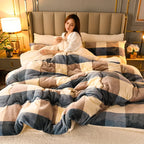 Thick Warm Flannel Fleece Quilt and Winter Bedding Blanket