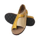 Women's Retro PU Leather Peep Toe Flat Sandals