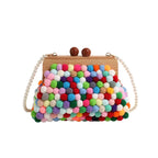 Women's Candy Color Pearl Shell Crossbody Handbag