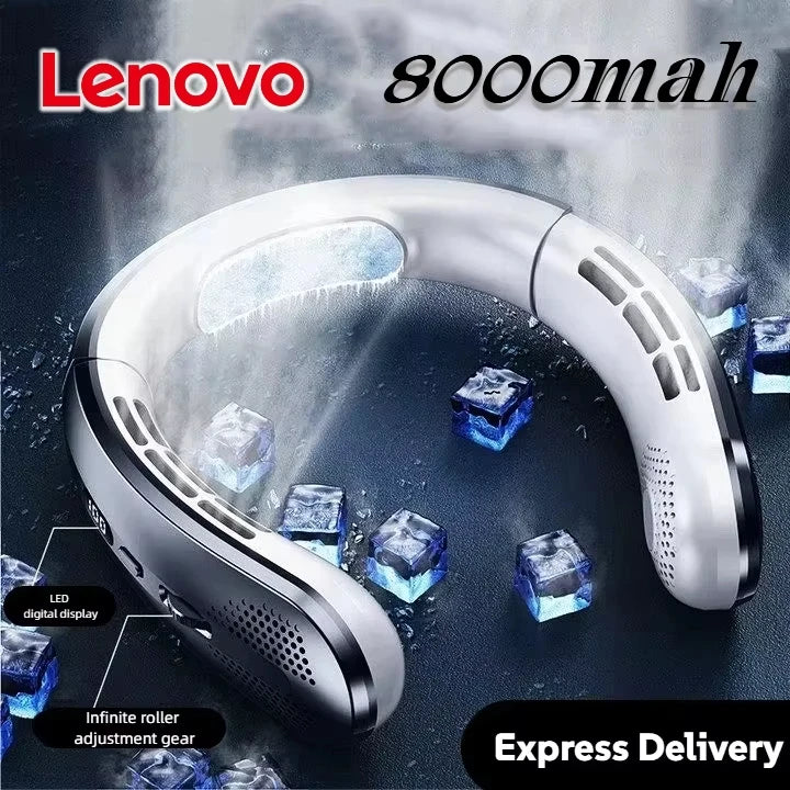 Portable Bladeless Hanging Neck Fan with LED Digital Display 2027