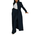 Women's Longline Blazer Wide Leg Pants Set