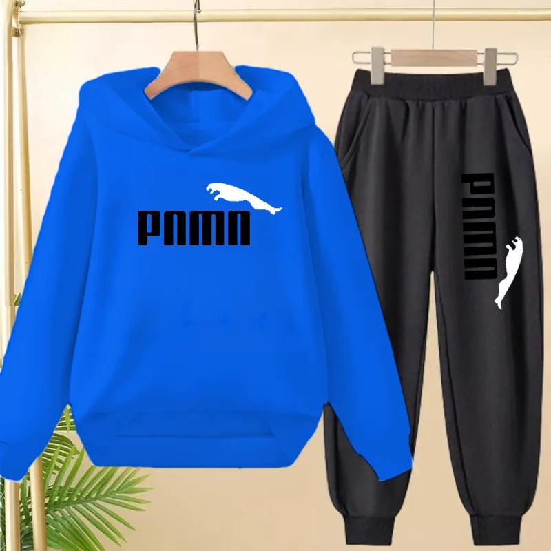 Kids' Letter Printed Hoodie Pants Two-Piece Set