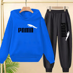 Kids' Letter Printed Hoodie Pants Two-Piece Set