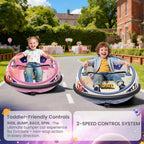 Kids' Electric Ride On Bumper Car with Remote Control and LED Lights