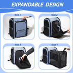 Expandable Foldable Breathable Pet Travel Backpack Carrier