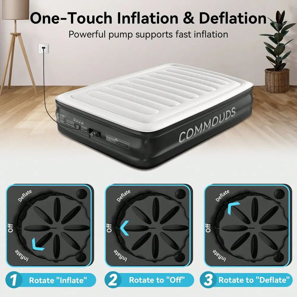 Inflatable Air Mattress and Built-in Pump Airbed