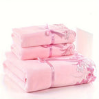 Luxury Lace Microfiber Bath Towel and Soft Absorbent Hand Towel Set