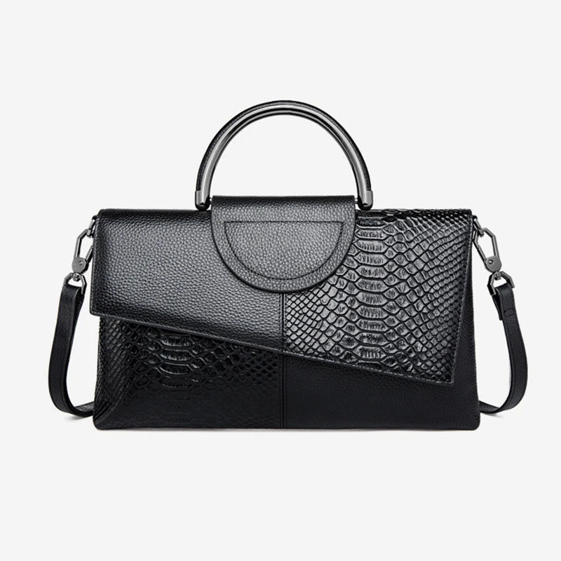Women's Alligator Pattern PU Leather Flap Shoulder Crossbody Bag