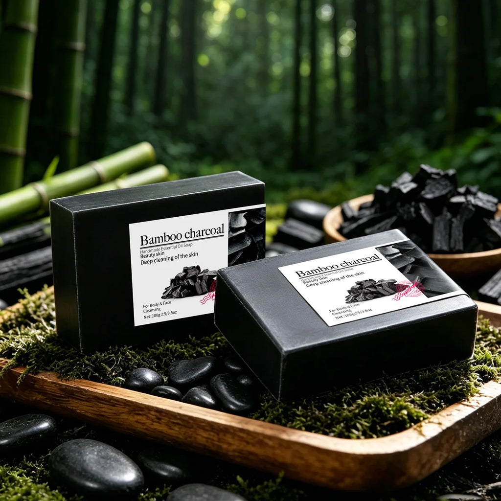 Unisex Natural Bamboo Charcoal Cleansing Soap Bar 3.5 oz