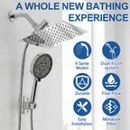 Stainless Steel Rain Shower Head and Handheld Spray Combo
