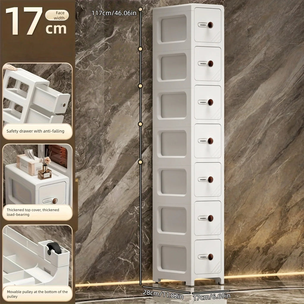 6.7 Inch Ultra Narrow Slit Storage Cabinet with Drawers