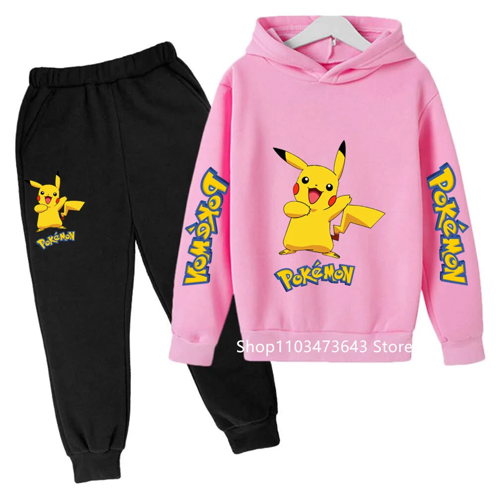 Kids' Cartoon Hoodie Sweatshirt Pants Two-Piece Set