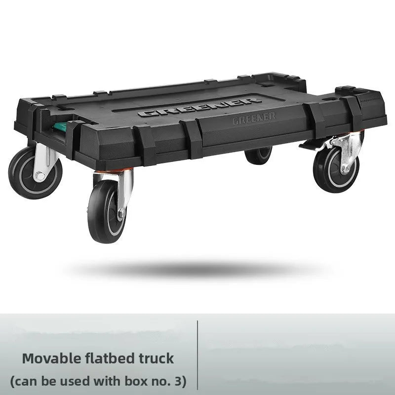 Rolling Toolbox with Pull Rod and Stacking Storage Box