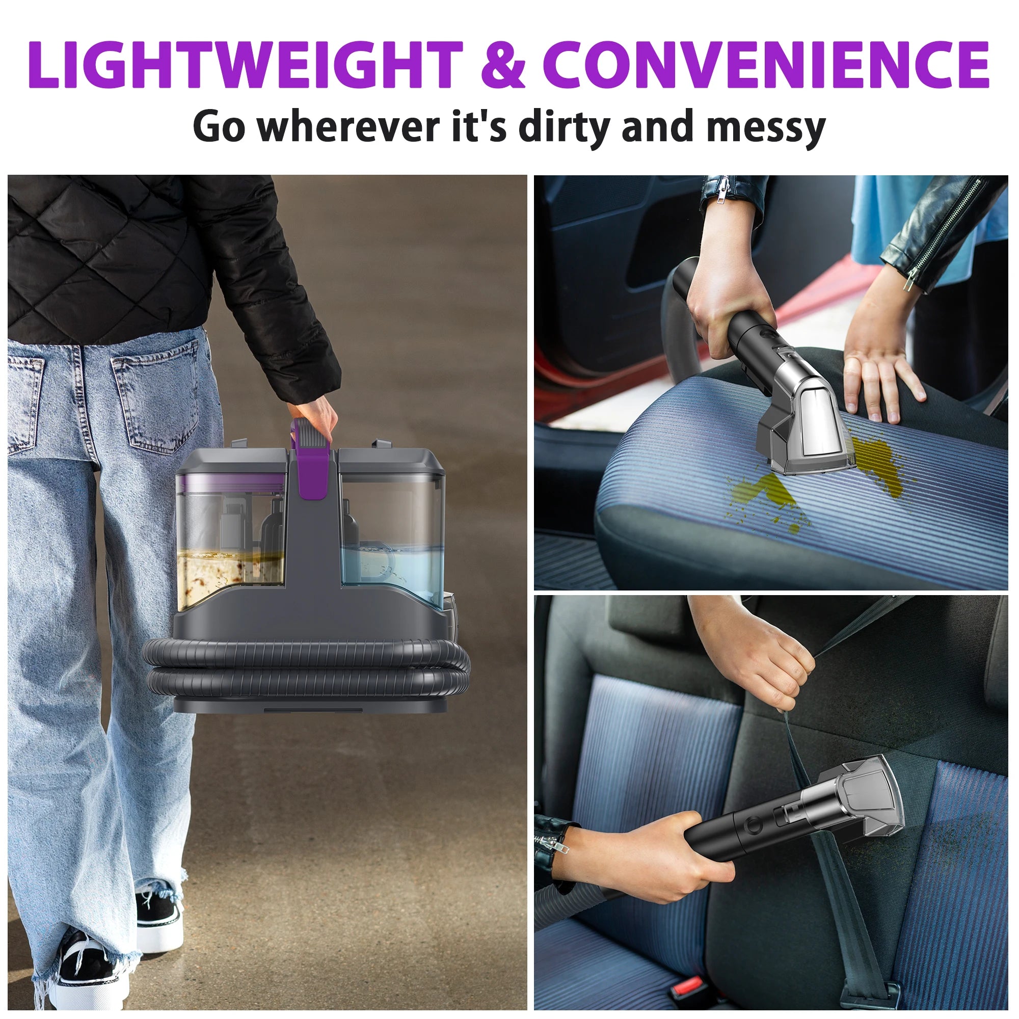 Portable Carpet and Upholstery Spot Cleaner with Wet Sprayer 450W C9