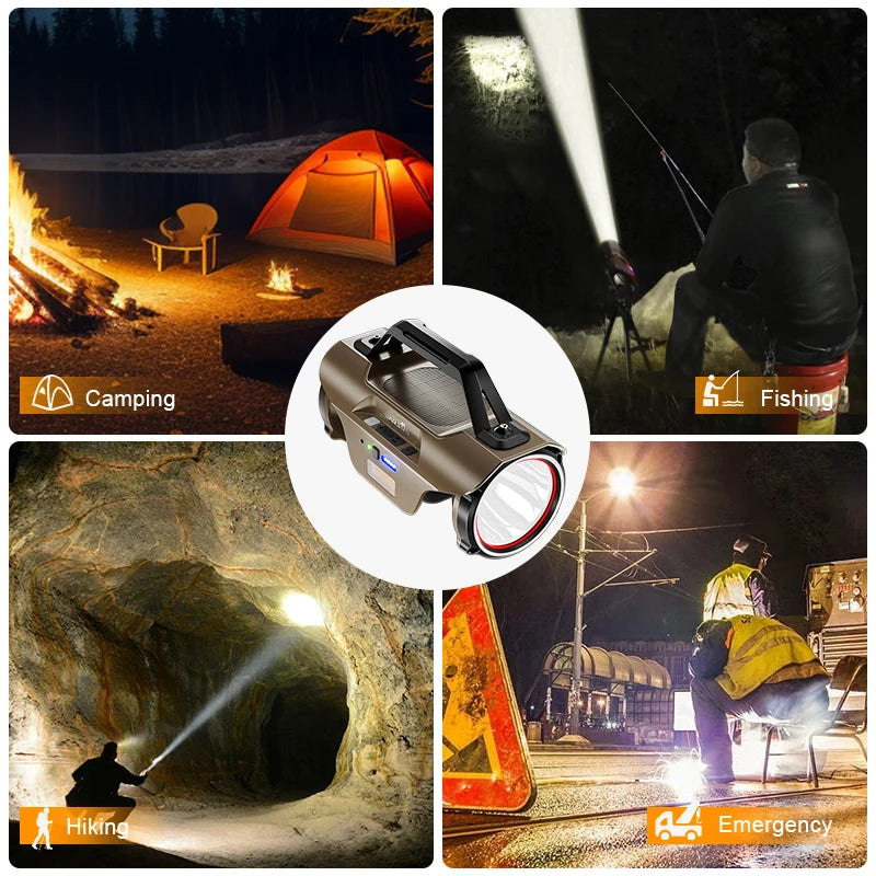 Waterproof Camping Lantern and Adjustable Direction 1400LM Flashlight