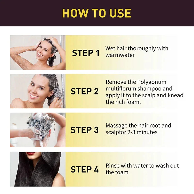 3-in-1 Herbal Hair Color Shampoo for Gray Hair Care 20240226