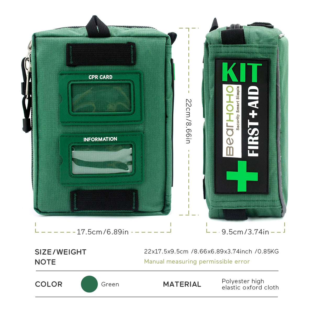Emergency First Aid Kit Bag with 3-Section Organizer