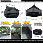 Hexagon Mosquito Net for 13.8x13.5ft Butterfly Tarp with Skirt