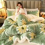 Thick Warm Flannel Fleece Quilt and Winter Bedding Blanket