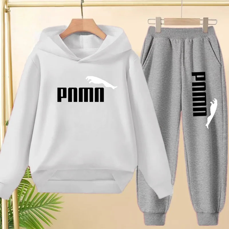 Kids' Letter Printed Hoodie Pants Two-Piece Set