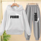 Kids' Letter Printed Hoodie Pants Two-Piece Set