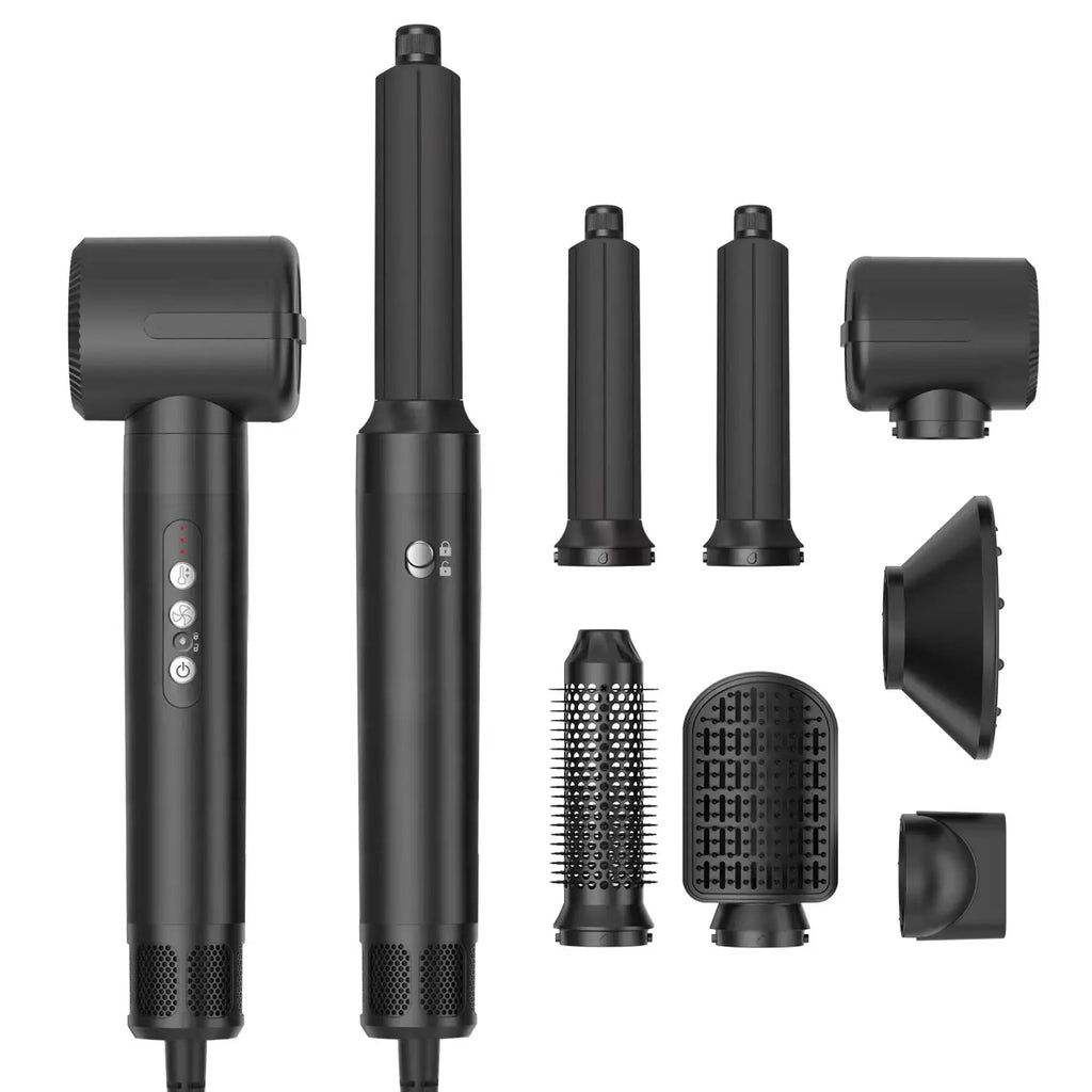 7-in-1 High Speed Ionic Hair Dryer Brush and Auto Curler Set