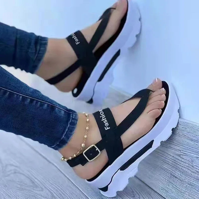 Women's Wedge Heel Thong Sandals Platform Casual Summer Shoes