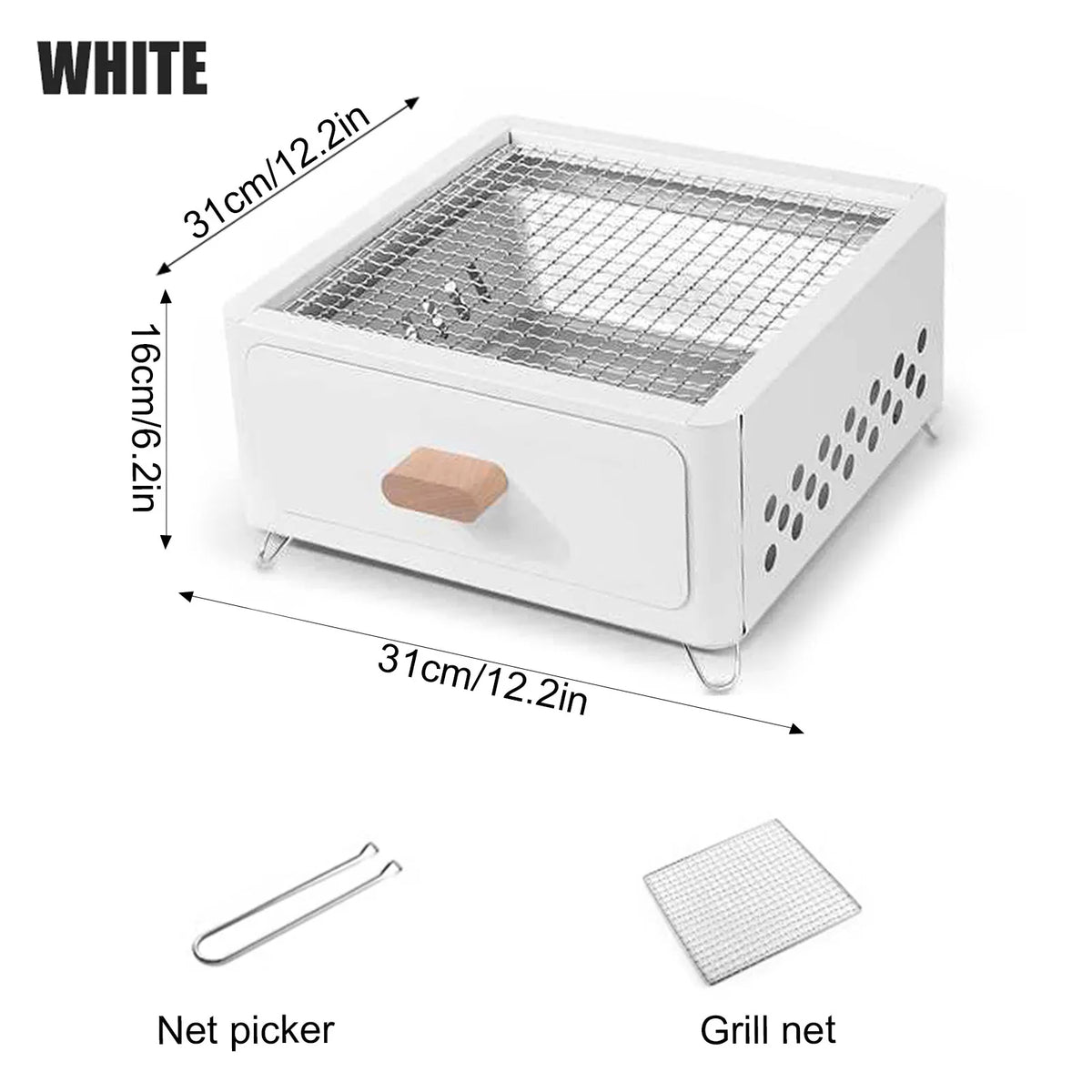Portable Charcoal Barbecue Grill and Outdoor Camping Stove