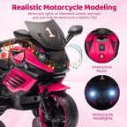 Kids' Electric Ride On Motorcycle Toy with Training Wheels and Headlight