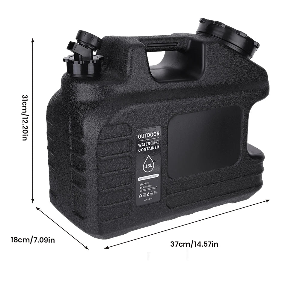 Portable Camping Water Container with Detachable Spigot and 3.4-Gallon Capacity
