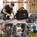 16 Inch Rolling Tool Bag with Wheels and Waterproof Storage Tote
