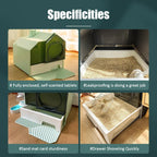 Fully Enclosed Cat Litter Box and Odor Barrier Drawer Pan