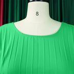 Women's Pleated Batwing Sleeve Wide Leg Pants Set