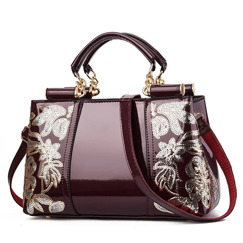 Women's Shiny Patent Leather Shoulder Messenger Bag