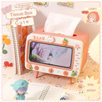 Retro Television Shaped Tissue Box Cover and Phone Stand